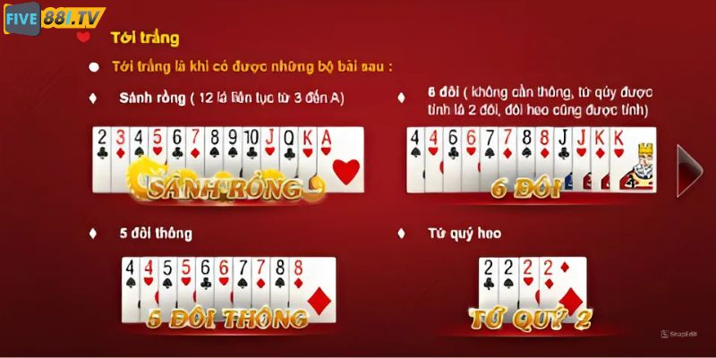 Tìm hiểu luật tới trắng trong game tiến lên miền Nam Tìm hiểu luật tới trắng trong game tiến lên miền Nam