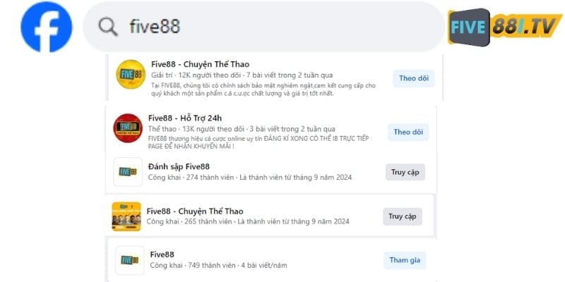 Cách lấy link vào Five 88 qua hội nhóm Facebook five88-lay-link-vao-tu-facebook